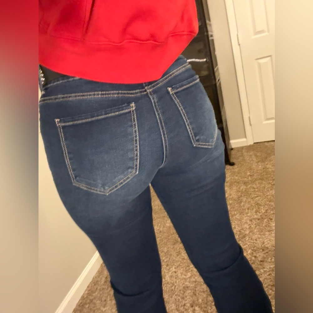 Refuge Charlotte Russe Dark Blue Flare Jeans High Stretch